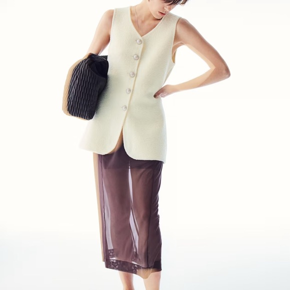 H&M Edition Cream Wool Blend Knit Vest SZ XL - Picture 3 of 9